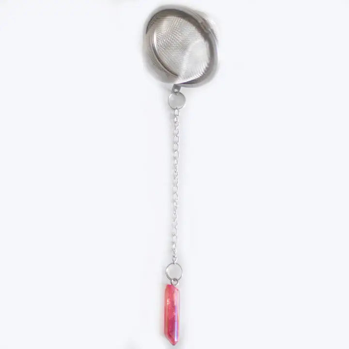 Gemstone Tea Strainer With Aura Quartz