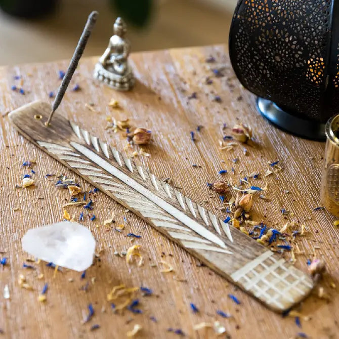 Hand-Carved Wooden Incense Holder