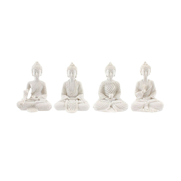 Weiße Mini-Buddhas - 4er-Set